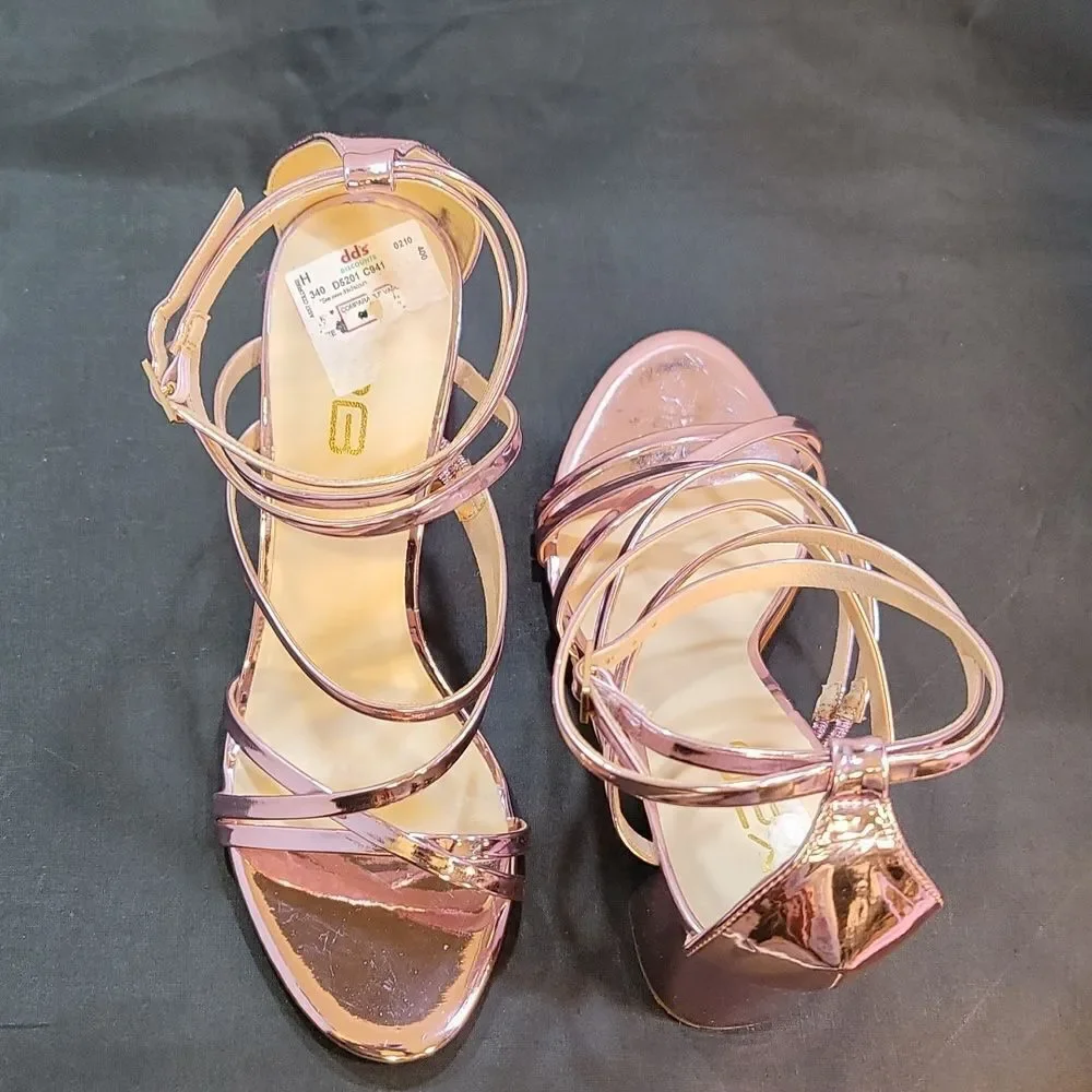 BRAND NEW X2B METALLIC STRAPPY HIGH HEEL WOMEN'S SANDAL